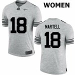 Women's Ohio State Buckeyes #18 Tate Martell Gray Nike NCAA College Football Jersey Jogging FDP7344AV